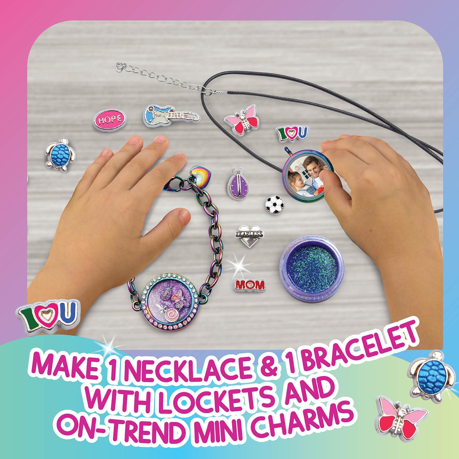PURPLE LADYBUG CharmWow – Kit de fabricación de joyas para niños, manualidades divertidas para niñas de 4 a 8 años y gran regalo de cumpleaños para