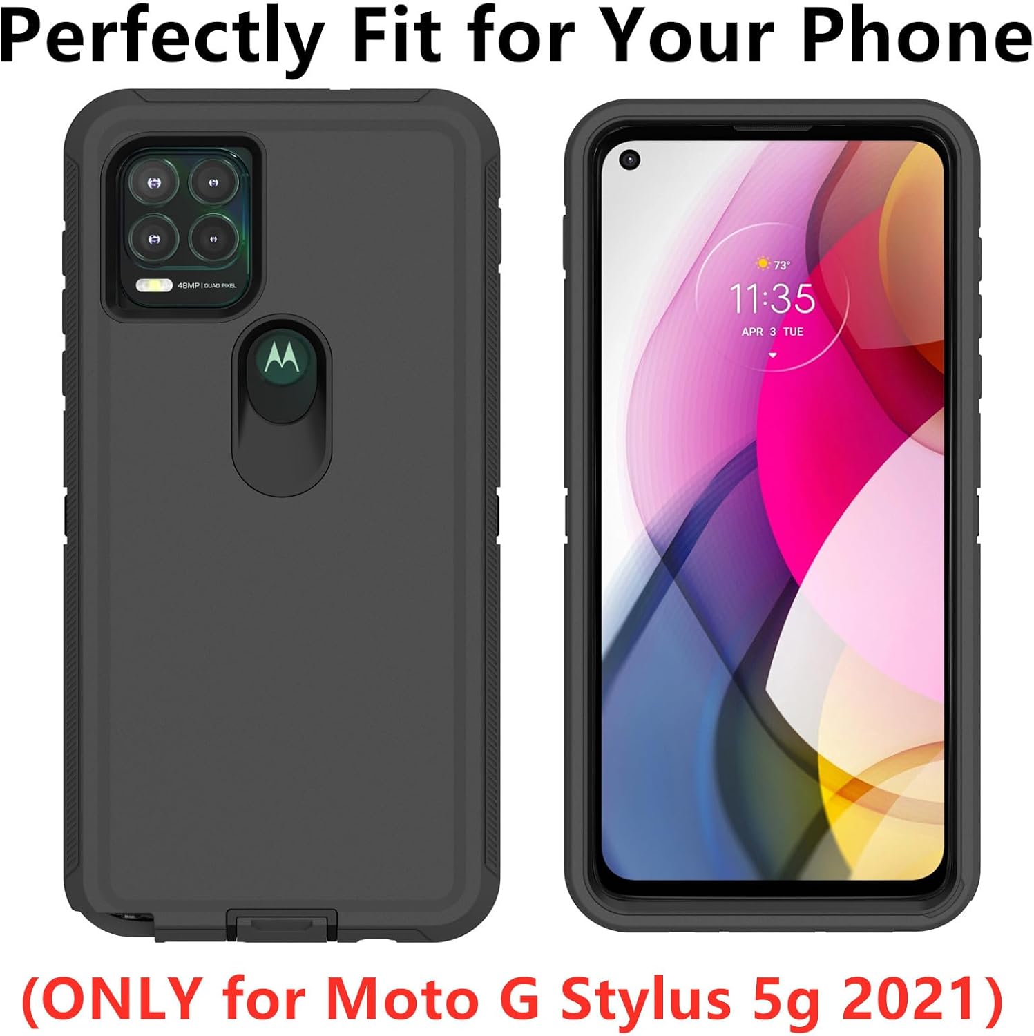 Funda Defender para Motorola Moto G Stylus 5G 2021, TPU suave PC duro resistente a prueba de golpes a prueba de polvo 3 en 1 cubierta de teléfono