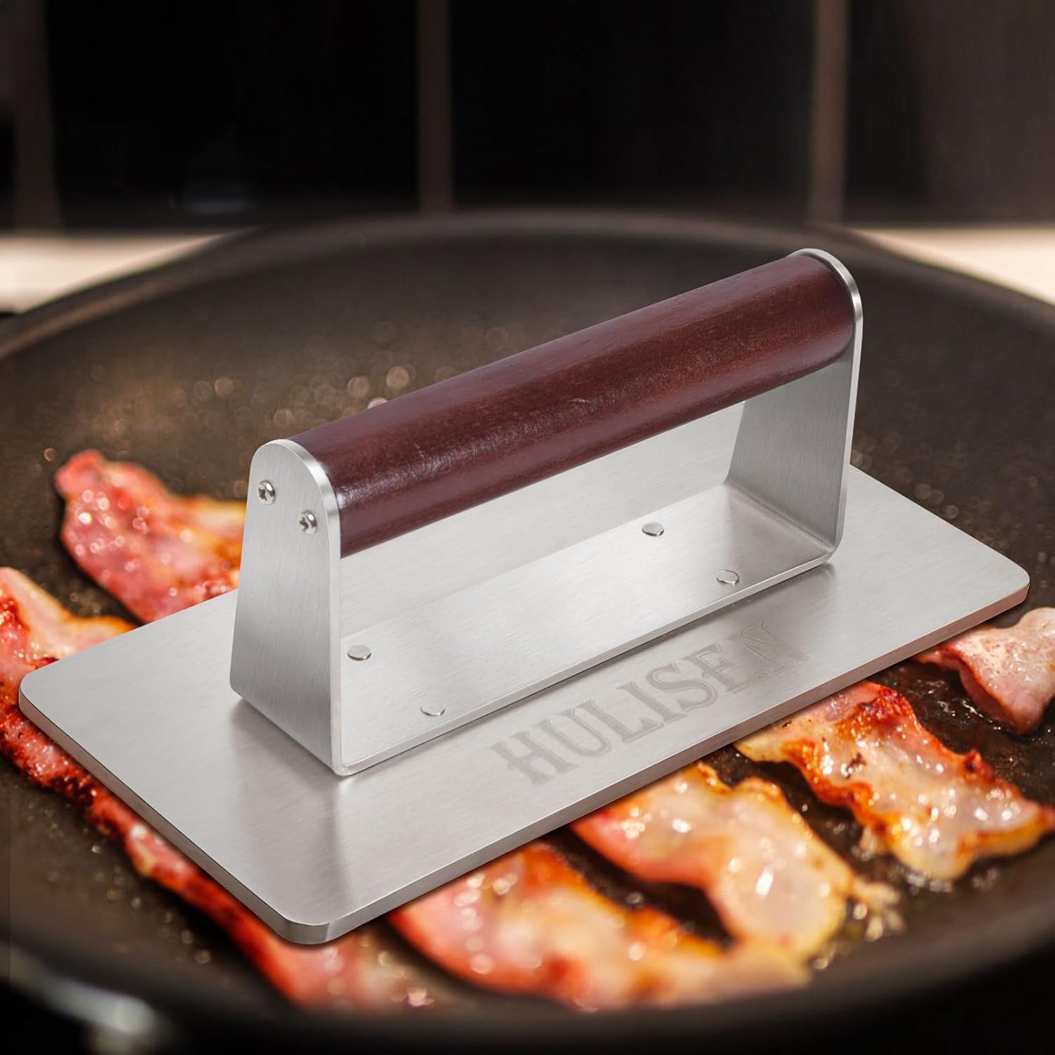 HULISEN Accesorios de plancha para Blackstone, prensa de hamburguesas resistente con kit de coctelera de draga de especias, triturador de