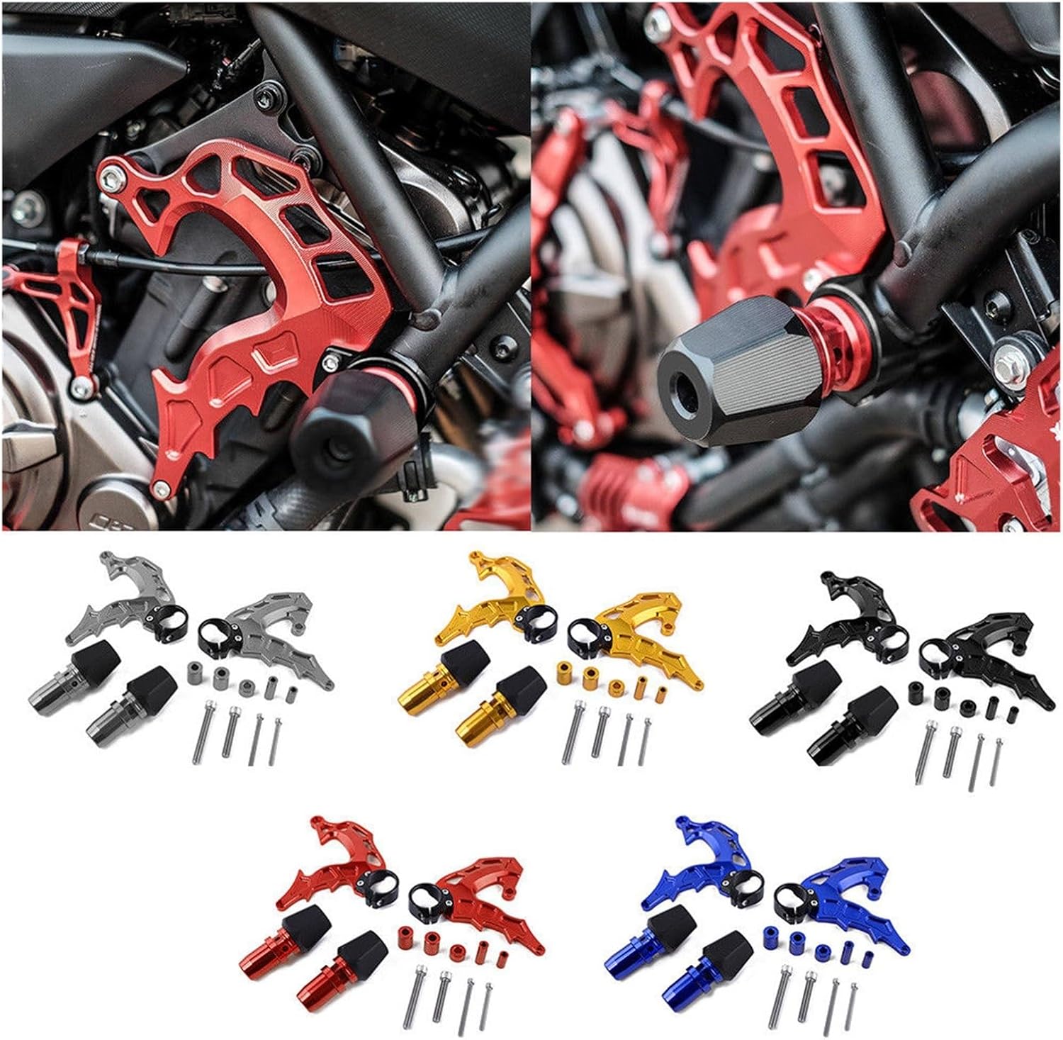 Motocicleta CNC Aluminio Izquierdo y Derecha Cuadro Sliders Almohadilla Protección contra Caídas Protector de Motor para Yamaha Yamaha MT-07FZ-07