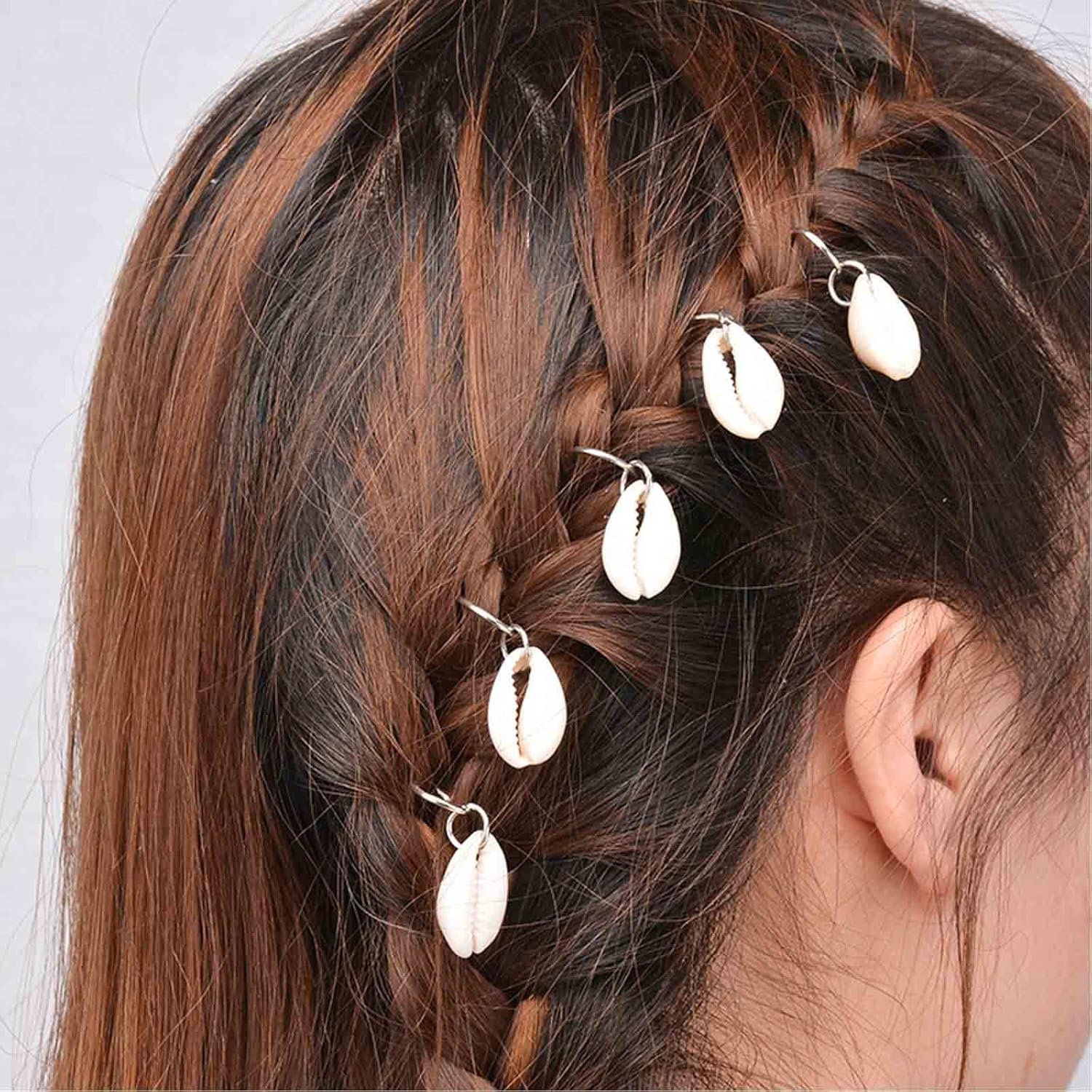 Andelaisi Anillos para el cabello con diseño de cauri de oro vintage, anillos de trenza de caurí de oro, diminutas rastas de caurí, anillo de rastas