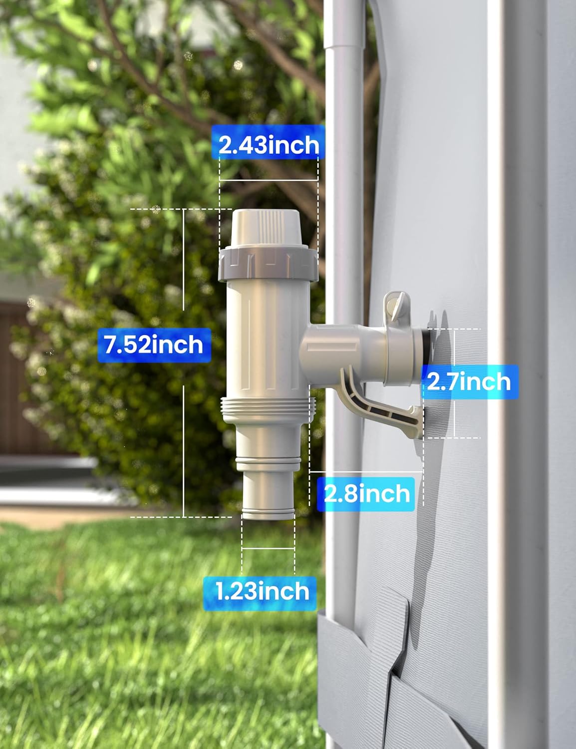 Válvula de émbolo Plus con adaptador de manguera de piscina y soporte de tubería de piscina, accesorios de piezas de repuesto para piscina sobre el