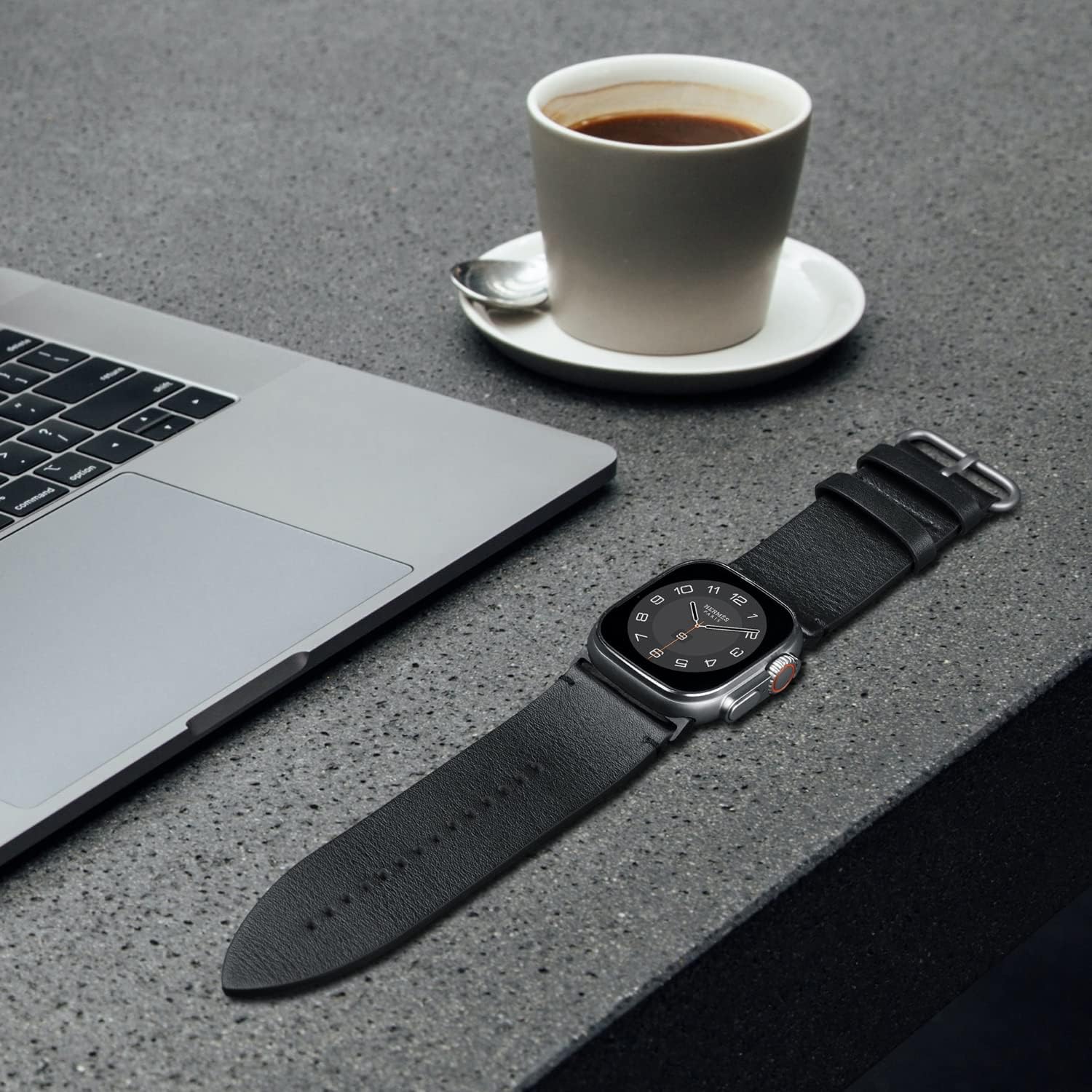 XIAOJU Correa de cuero ultra ancha compatible con Apple Watch de 1.929 in 1.772 in 1.732 in 1.654 in, correa de cuero genuino Apple Watch para