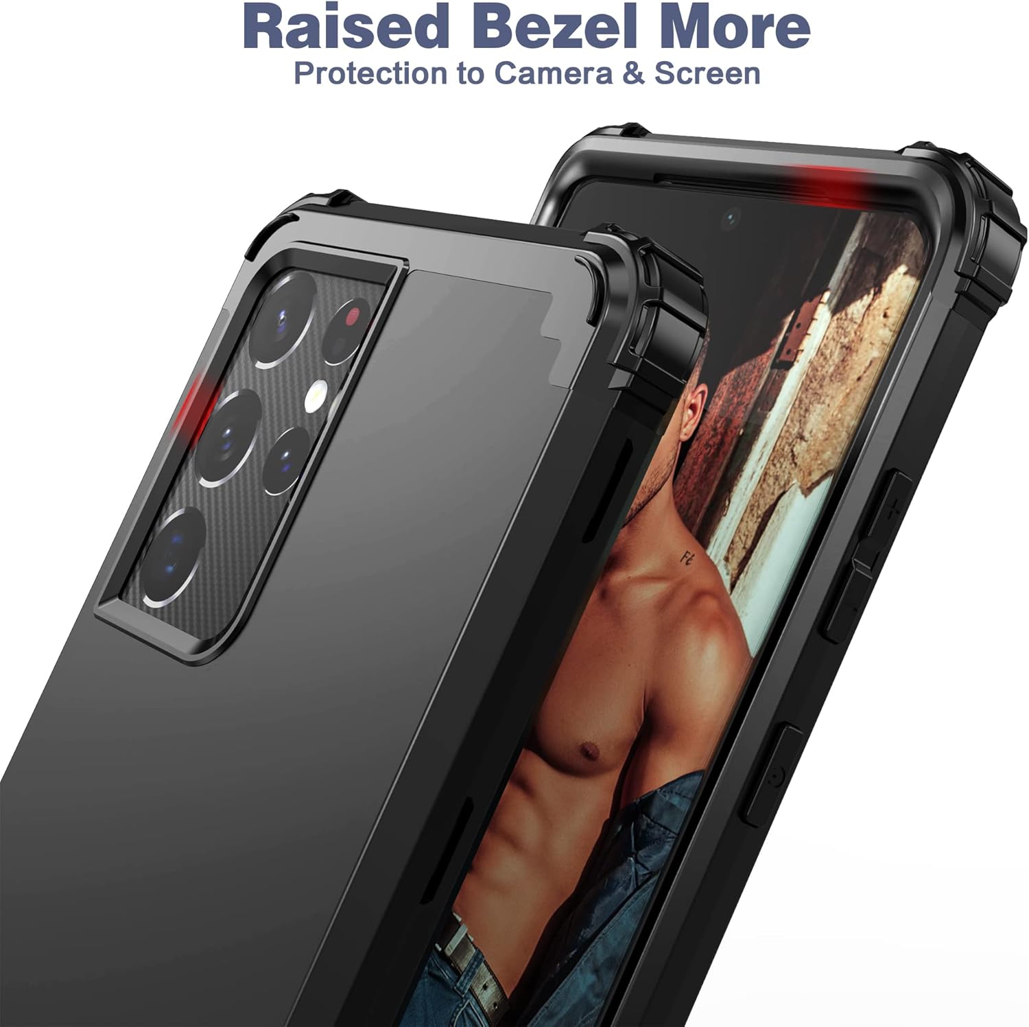 IDweel Funda para Samsung Galaxy S21 Ultra 5G, híbrida 3 en 1 a prueba de golpes, resistente, protección de policarbonato duro, silicona suave,