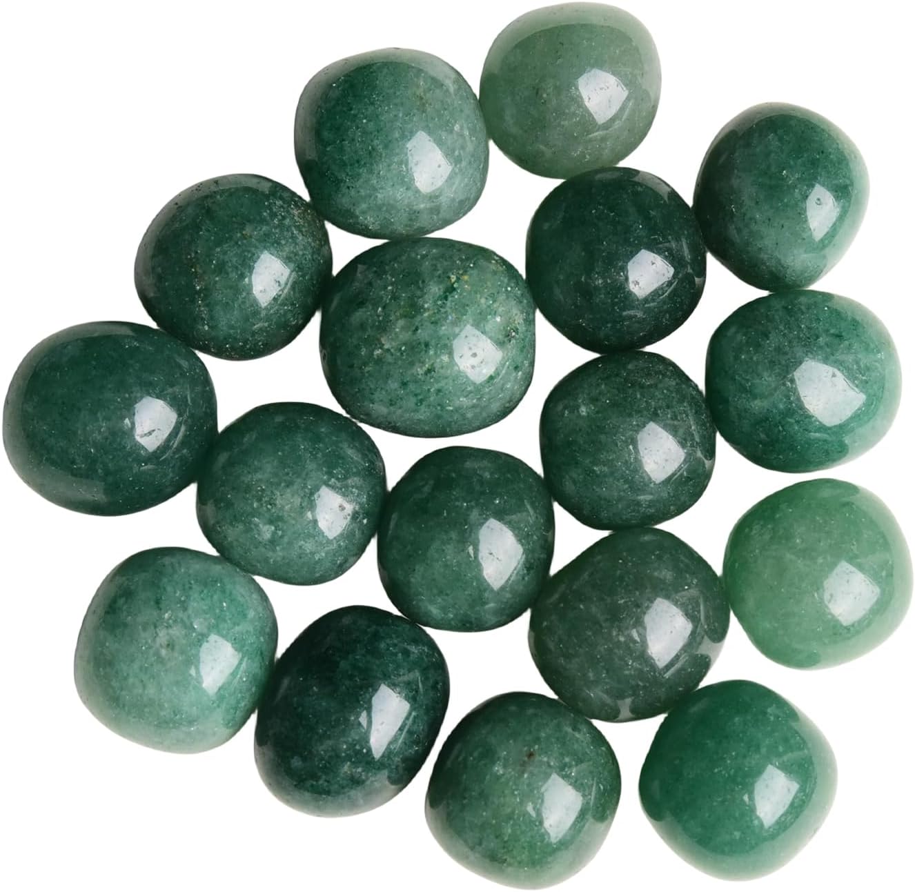 Cristales curativos de fresas verdes pulidos naturales de 1 libra de 1 a 1.2 pulgadas, rocas decorativas para plantas, canicas para rellenar