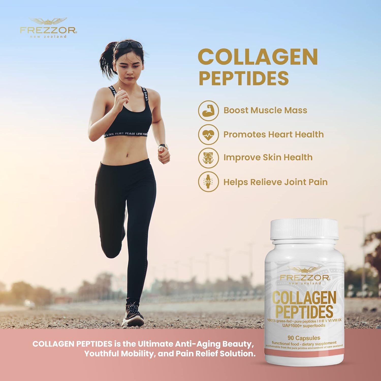 FREZZOR Paquete combinado de sal marina escamosa rica en minerales con colágeno hidrolizado FREZZOR fabricado en Nueva Zelanda, copos Kosher,