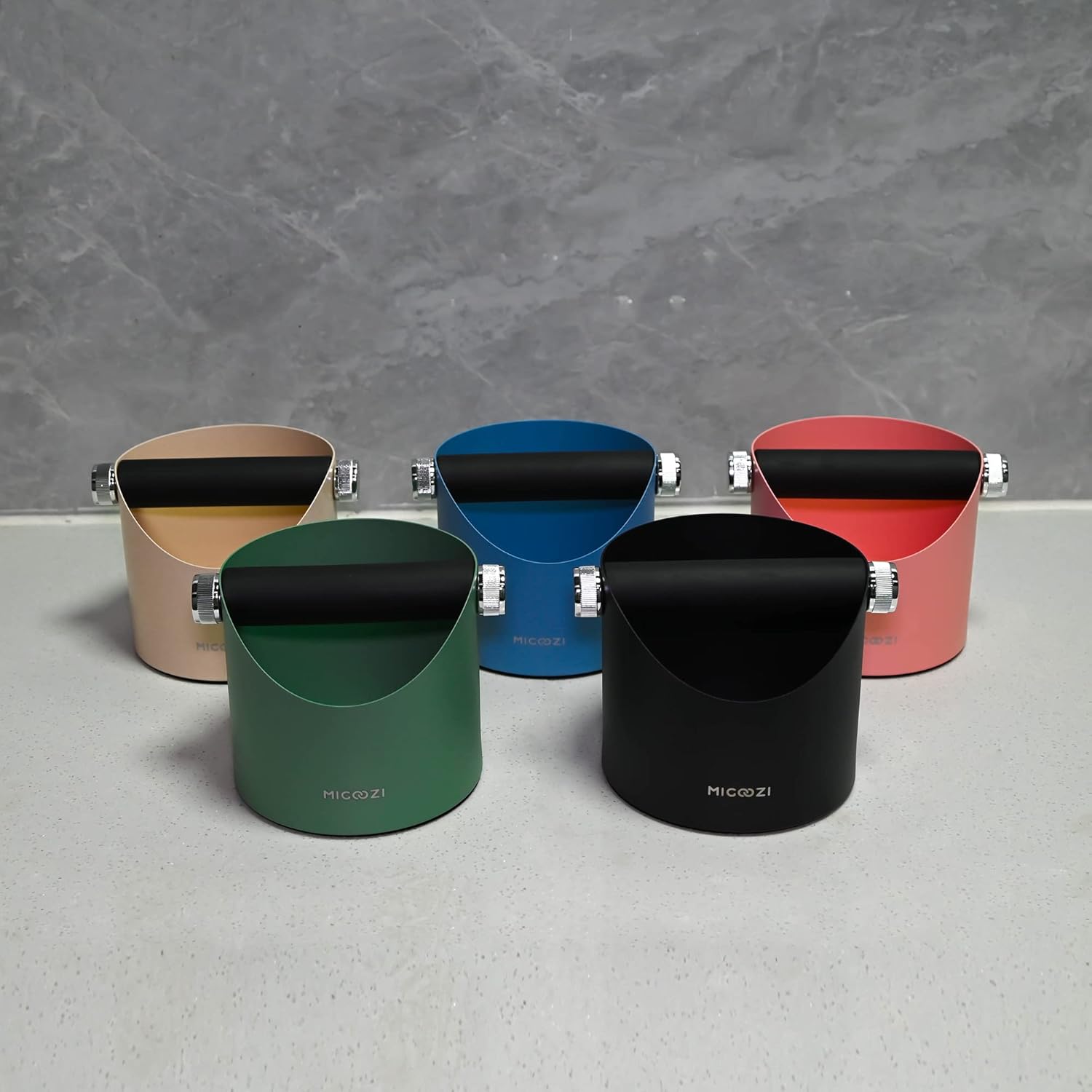Caja de golpeo molido de espresso, cubo de metal para café, caja profesional para café expreso con barra extraíble y base antideslizante (rosa)
