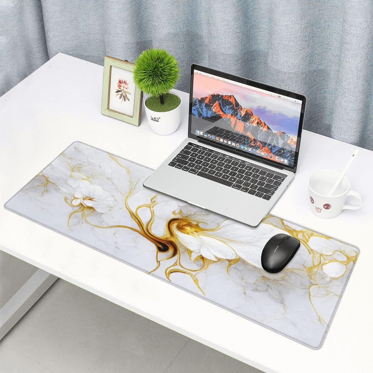 CANFLASHION Alfombrilla de escritorio para escritorio de oficina, 31.5 x 11.8 pulgadas, alfombrilla grande para mouse para juegos, alfombrilla de