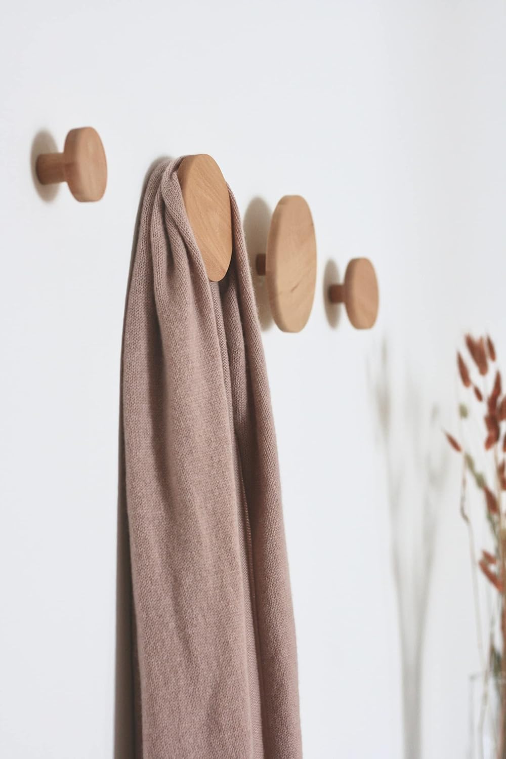 Ganchos redondos de madera para colgar en la pared, perchas de madera para colgar en la pared, ropa, bufanda, sombrero, bolsa, toalla, decoración,