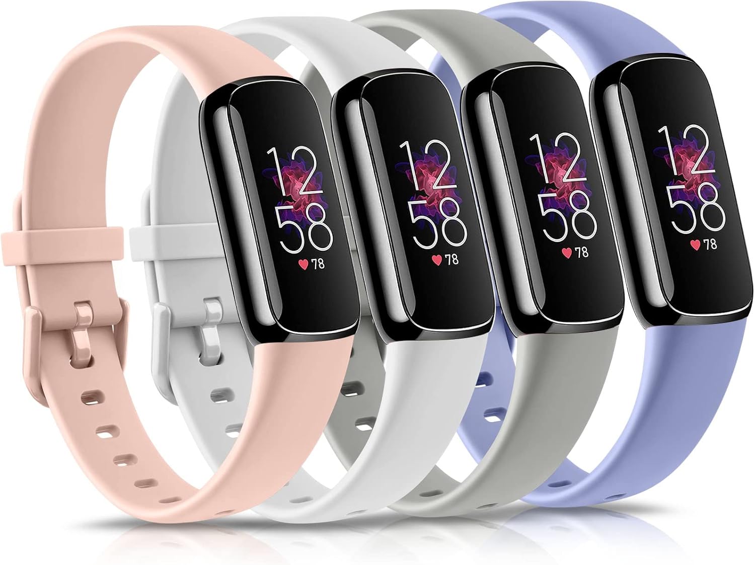 Paquete de 4 bandas para Fitbit Luxe, correa de repuesto de silicona suave para Fitbit LuxeLuxe edición especial, rastreador de fitness para mujeres