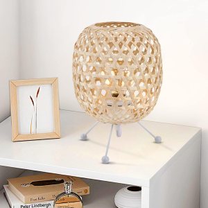 Arturesthome Lámparas de mesa vintage de bambú con sombra, luz nocturna de escritorio rústico bohemio para dormitorio decorativo, sala de estudio, Arturesthome Lámparas de mesa vintage de bambú con sombra, luz nocturna de escritorio rústico bohemio para dormitorio decorativo, sala de estudio,