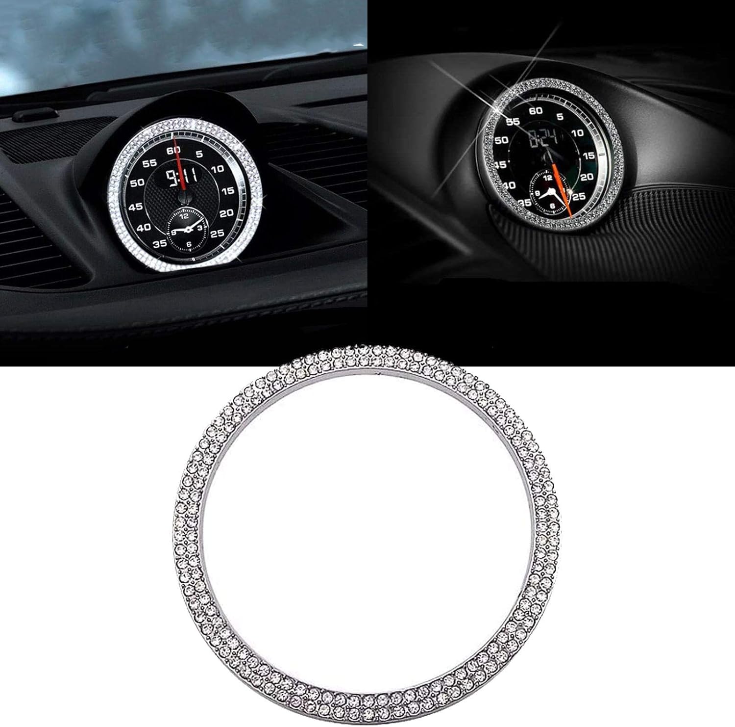 Xotic Tech – Adhesivo adhesivo para consola central para reloj de tablero compatible con Porsche Cayenne 911 Panamera Macan Boxster Cayman (diamante