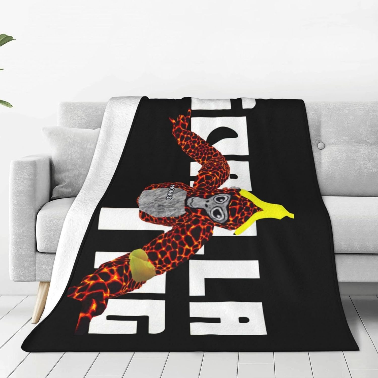 Gorilla Tag – Manta de franela de felpa súper suave y acogedora para sofá de 50 x 60 pulgadas, sofá, dormitorio, campamento y viajes