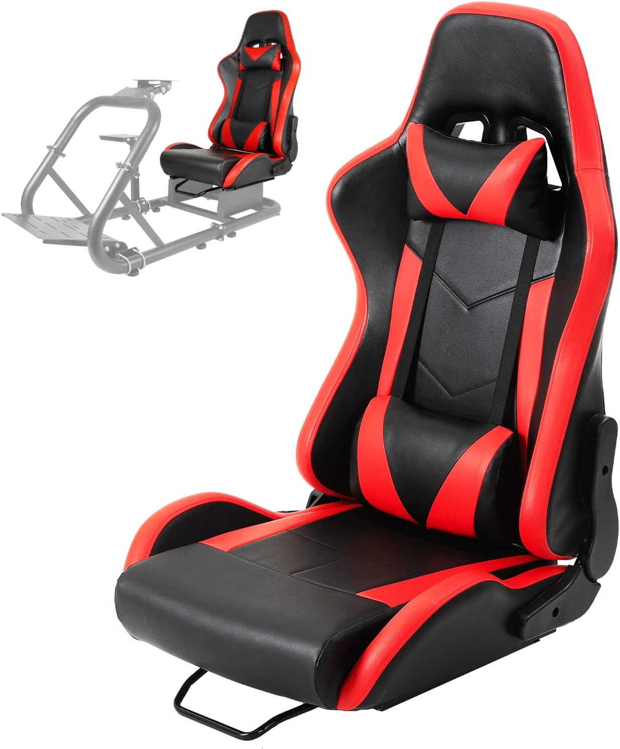 Minneer Carga de asiento de carreras de doble bloqueo, 400 libras, ángulo ajustable, cómoda, transpirable, ergonómica, silla de juegos de vuelo,