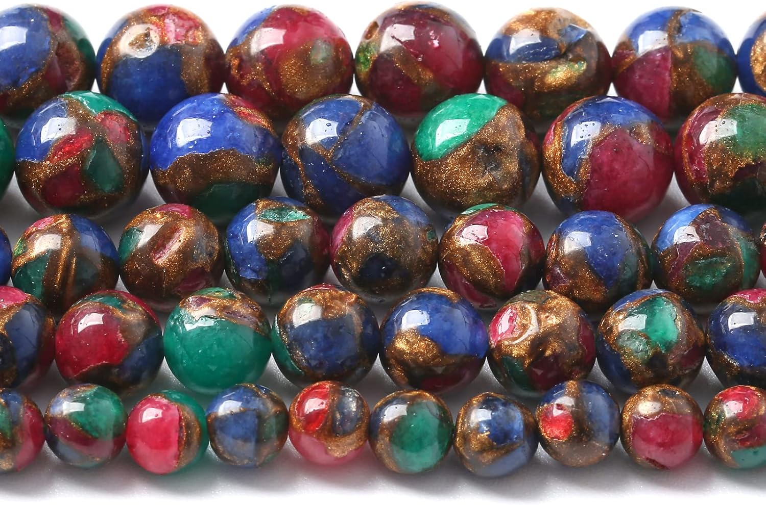 37 cuentas redondas sueltas de Cloisonne de colores mixtos de 0.394 pulgadas para hacer joyas y pulseras