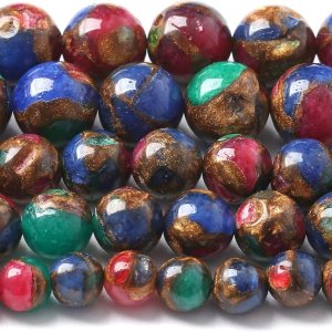37 cuentas redondas sueltas de Cloisonne de colores mixtos de 0.394 pulgadas para hacer joyas y pulseras 37 cuentas redondas sueltas de Cloisonne de colores mixtos de 0.394 pulgadas para hacer joyas y pulseras