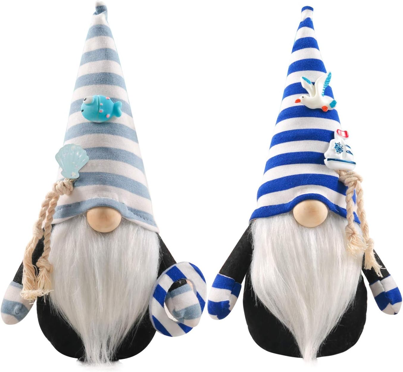 Decoraciones de peluche de gnomo sueco, gnomos del 4 de julio, gnomos sin rostro, festival azul profundo, muñeca náutica del océano,