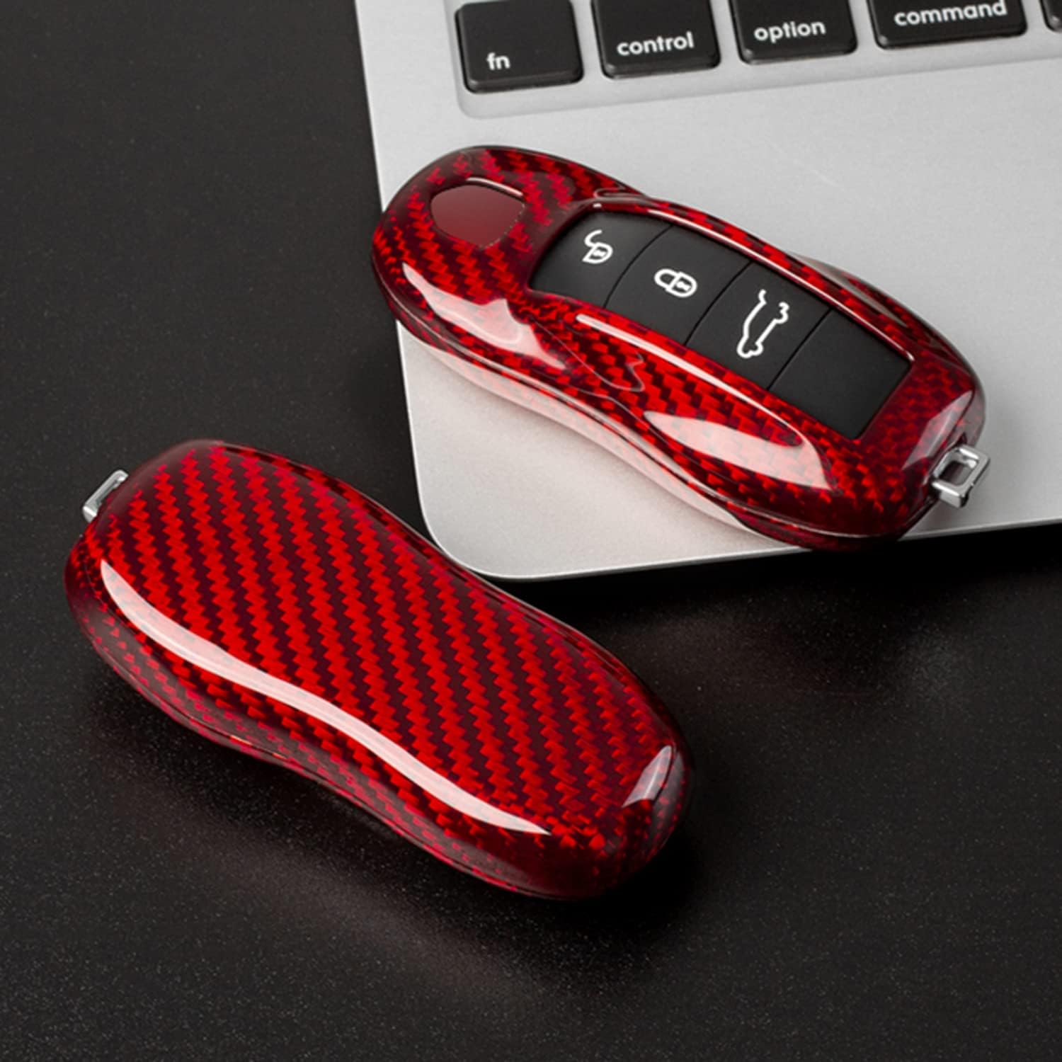 Funda de fibra de carbono para llave remota compatible con Porsche Boxster Turbo Cayenne Panamera Macan Cayman 911 918 996 997 991