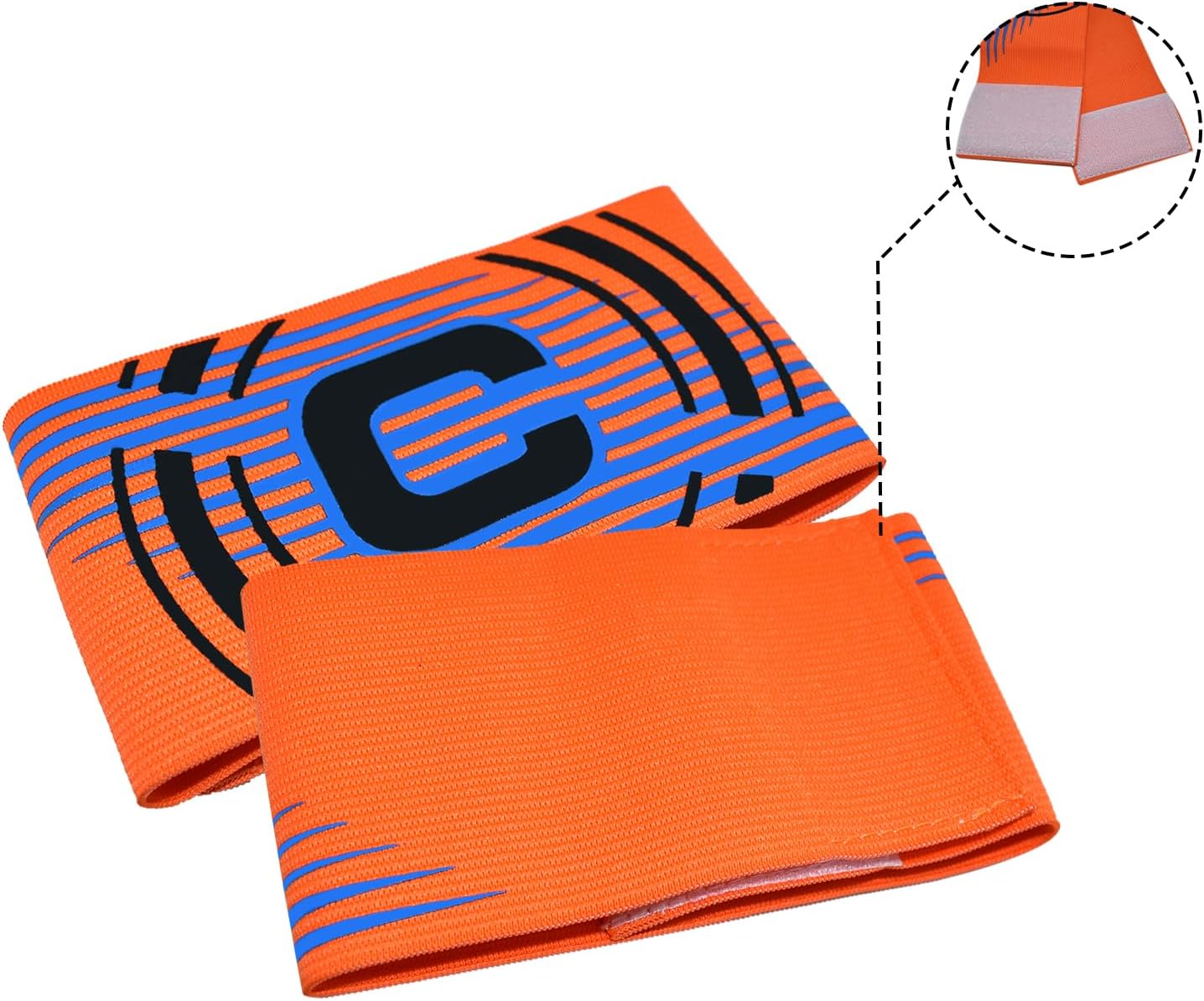 FUNAUPGO Sports Captain C Armband – Brazalete elástico unisex para capitán de fútbol, ajustable, para jugadores de fútbol al aire libre, para