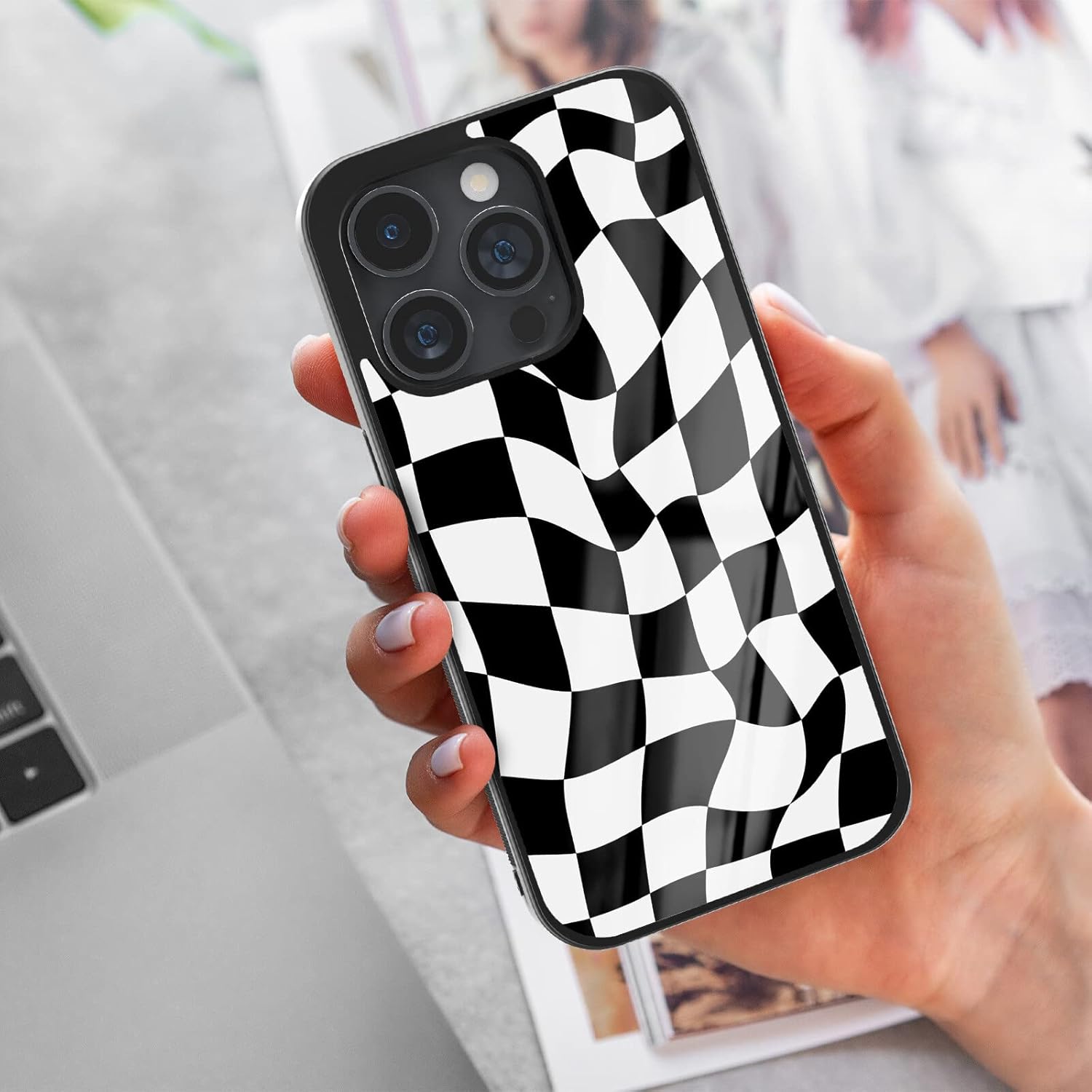Fundas de teléfono con diseño de tablero de ajedrez para iPhone 5 6 7 8 11 12 13 14 Pro Max Plus Mini Xr Xs SE, Samsung A02 A10 A13 A42 A51 A52 A52