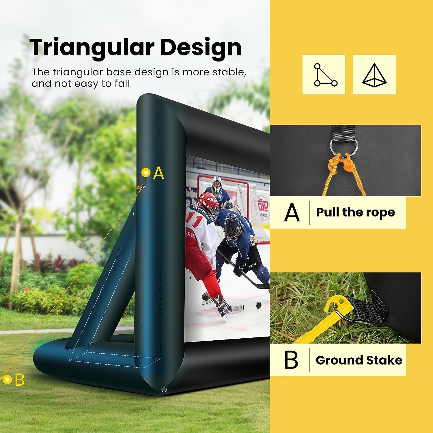 VIVOHOME Pantalla de proyector inflable de 20 pies para exterior, pantalla de cine inflable para uso al aire libre, pantalla de TV Mega grande con