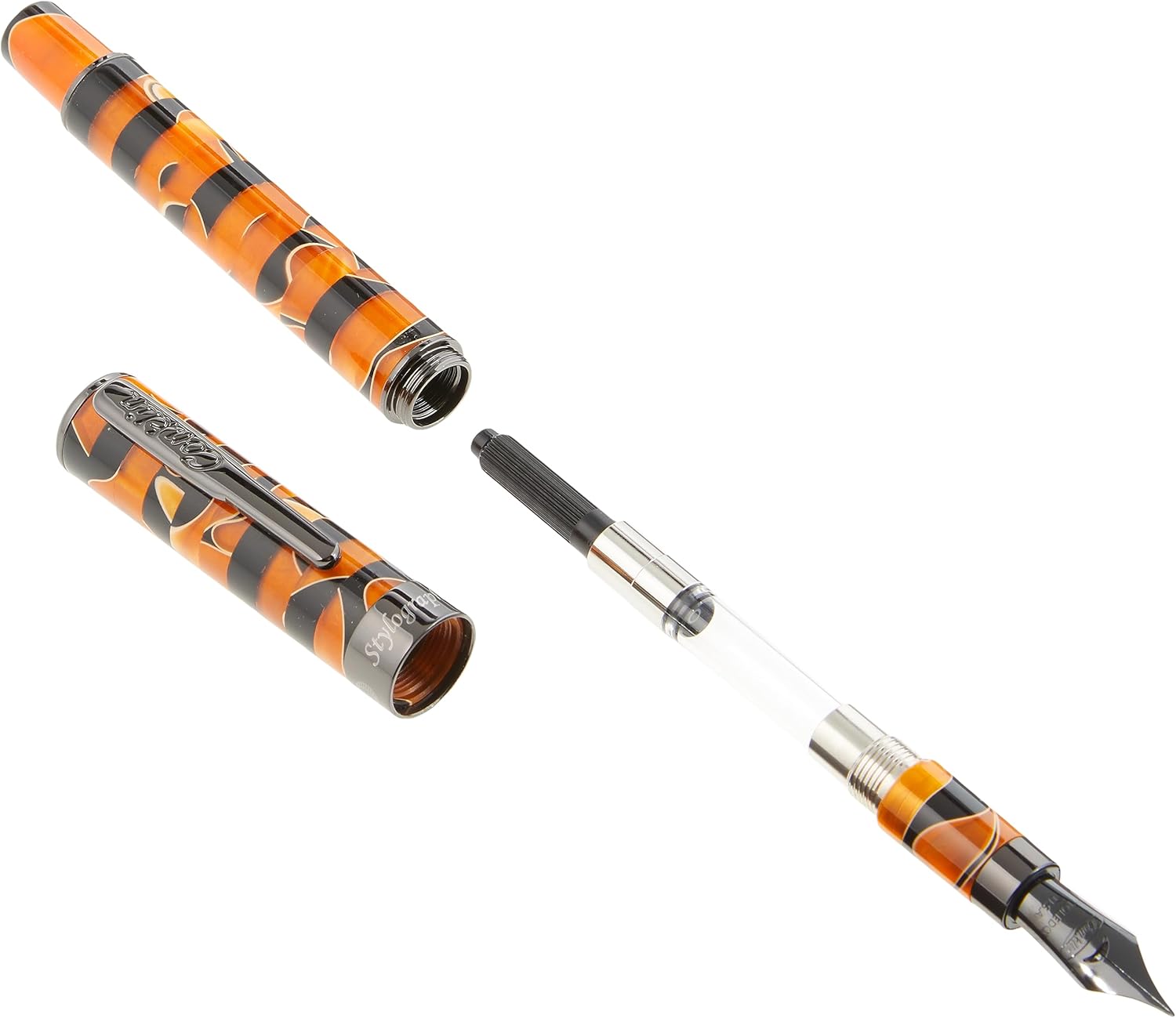 Conklin Estilograma Mosaico Pluma estilográfica NaranjaNegro- EF