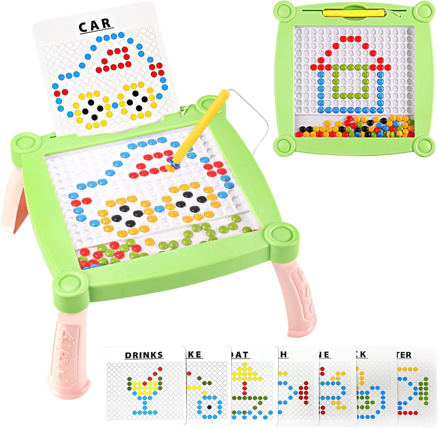 Pizarra magnética de puntos para niños de 4 a 8 años, tablero de dibujo magnético a granel para niños pequeños, proyecto Montessori creativo grande