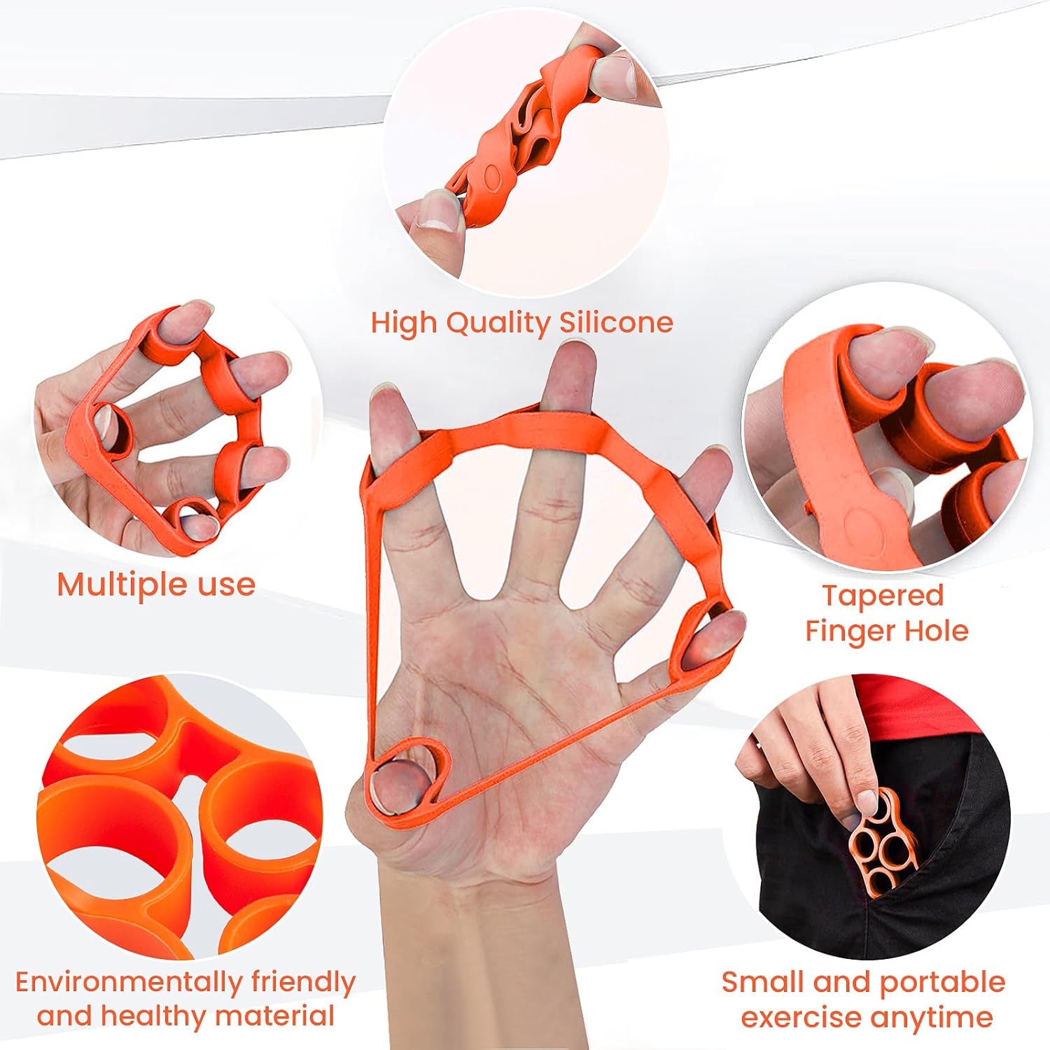 Kit de entrenamiento de fuerza de agarre, fortalecedor de dedos, fortalecedor de agarre de mano, ejercitador de extensión de mano, bola de alivio de