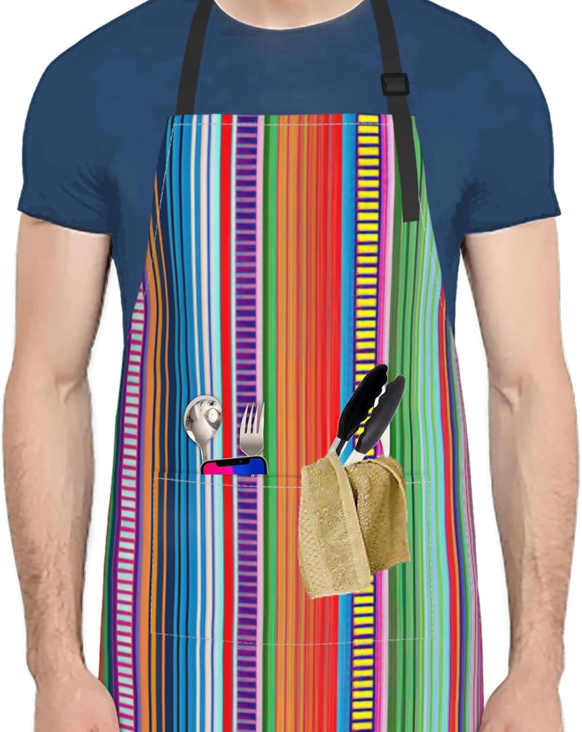 Divertido delantal ajustable para barbacoa para mujeres y hombres, regalos de cumpleaños, parrilla, cocinero, babero, 2 bolsillos