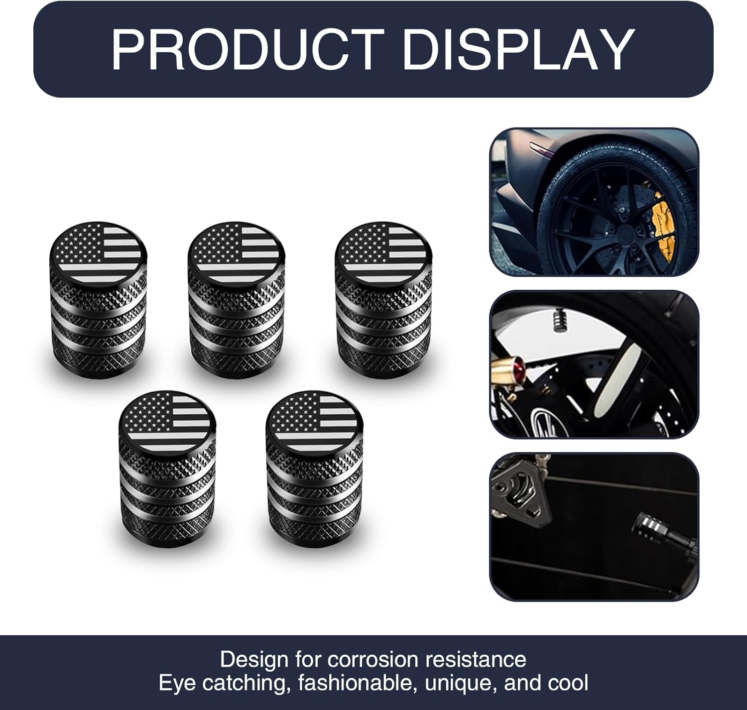 Paquete de 5 fundas para válvula de neumático, tapa antipolvo para válvula, repuesto universal de automóvil, para la mayoría de los automóviles