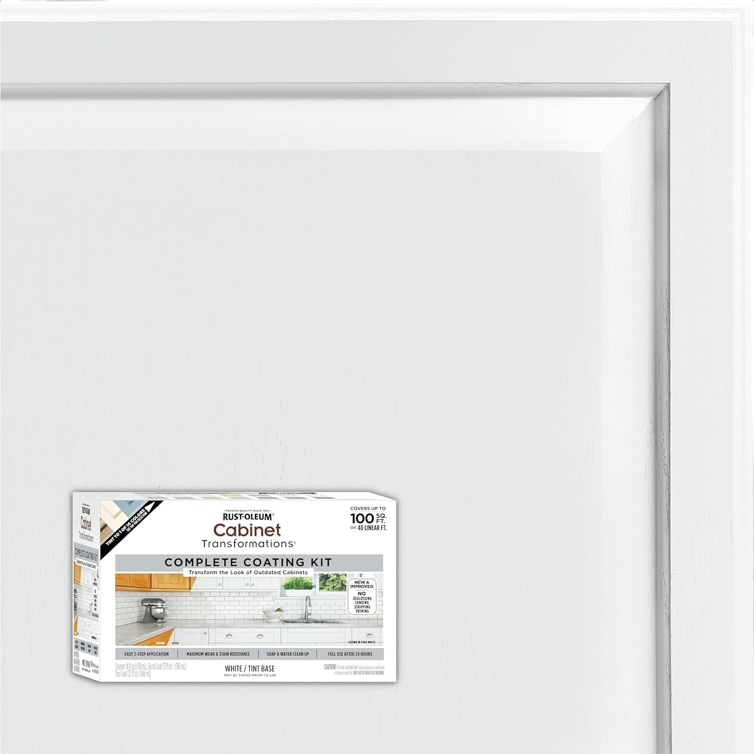 Rust-Oleum 374678 Kit de transformación de gabinete, blanco puro, 0.50 galones (paquete de 1)