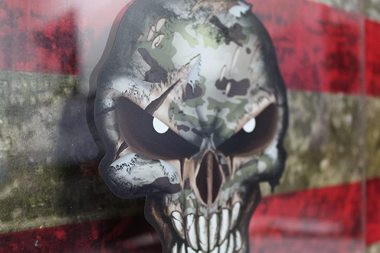Calcomanía de calavera de camuflaje para coche del ejército, camión, etiqueta engomada militar TGL delgada línea verde del ejército Cuerpo de
