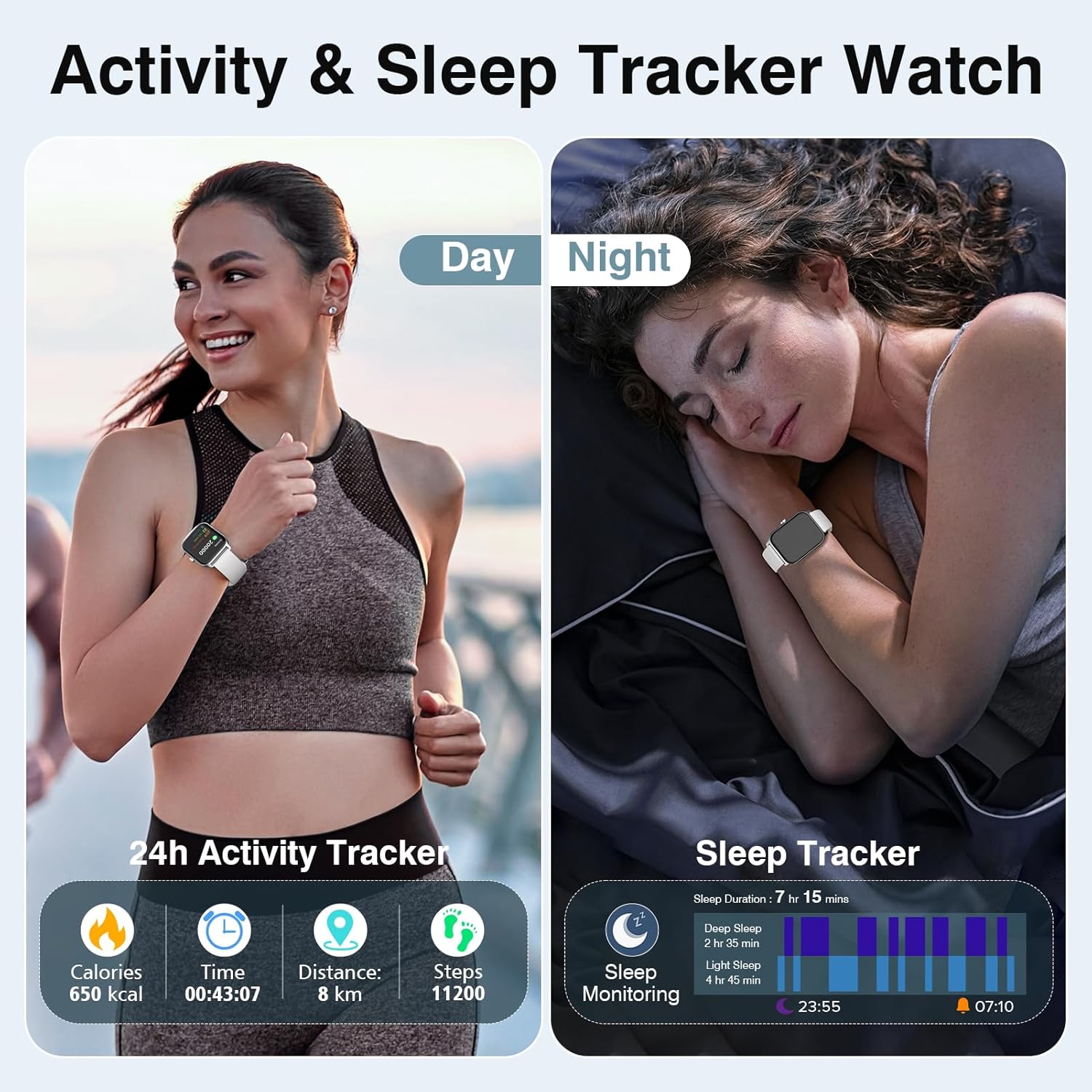 Quican Relojes inteligentes para mujer, compatibles con teléfonos iOS y Android, relojes inteligentes impermeables con llamadas, voz Alexa,