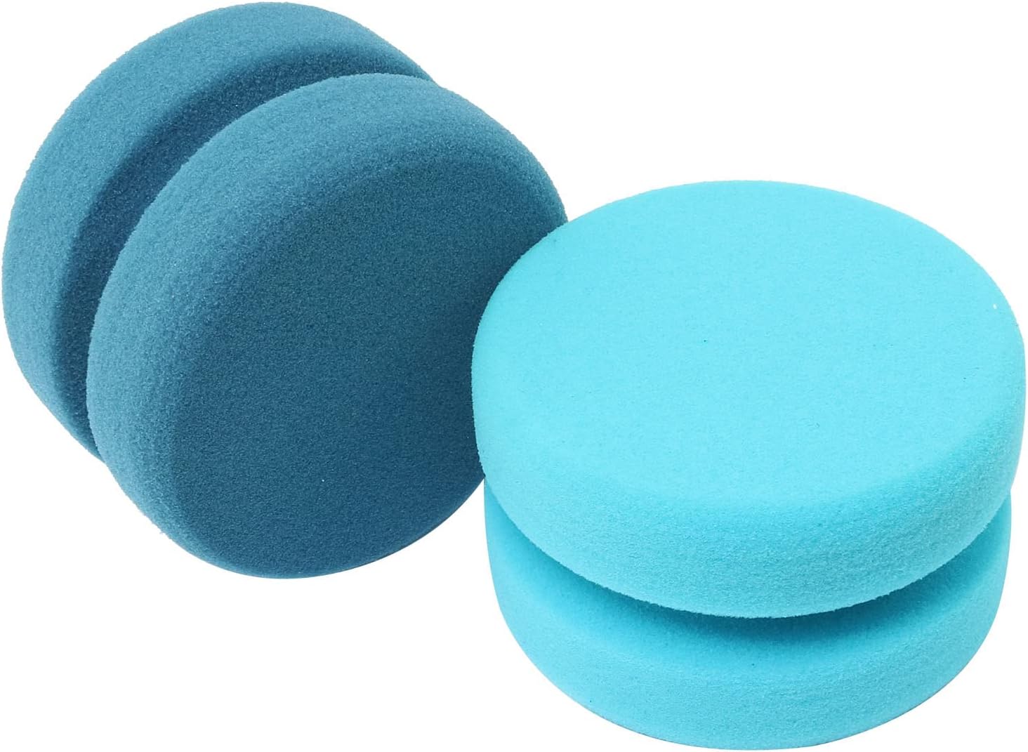 Esponja de pintura de doble cara, esponja redonda redonda para pintura, manualidades, cocina, encerado de automóvil, 2 unidades, azul x 2 + azul