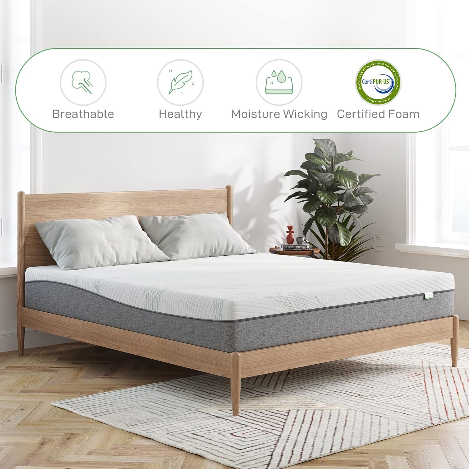 Novilla Colchón individual XL, colchón de espuma viscoelástica de gel de 10 pulgadas para un sueño fresco, alivio de la presión, colchón en una