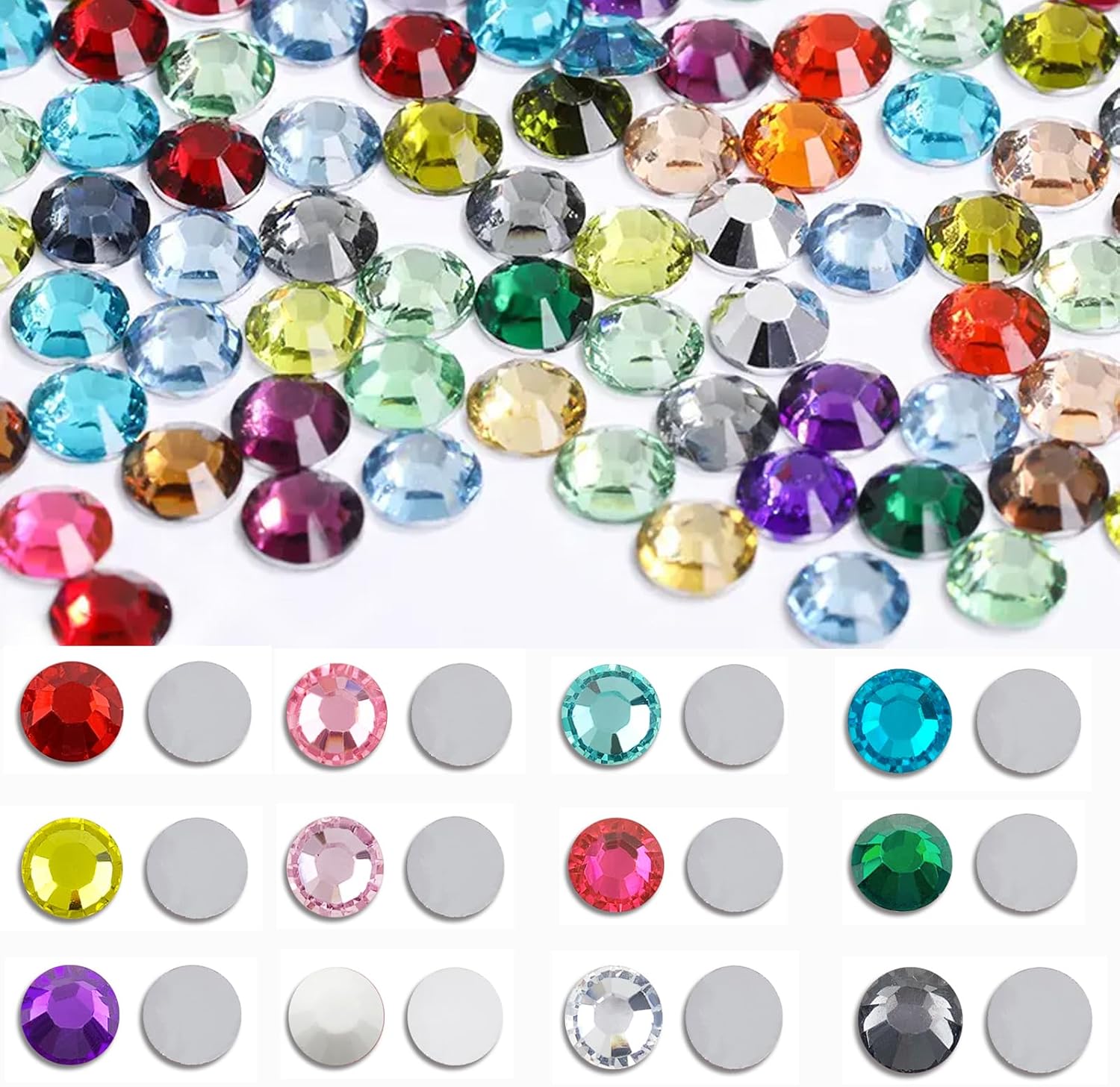 10000 diamantes de imitación de resina de 0.118 pulgadas con parte trasera plana para manualidades, diamantes de imitación aguamarina con parte