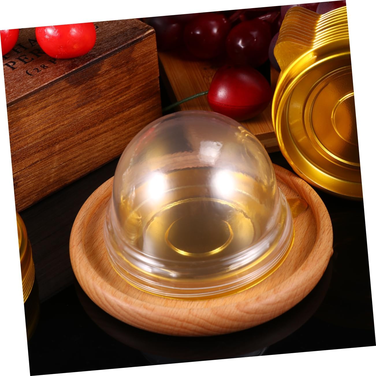 NOLITOY 300 Uds Regalos de Yema Dorada Soportes Pulgadas Bandeja para Hornear Postres Postres Cm Cuakes Transparente Huevo Transparente Boda
