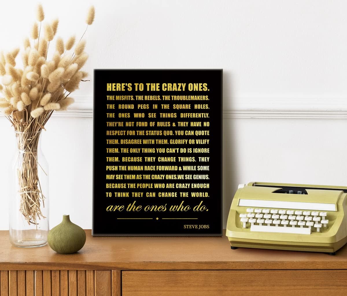 Lienzo decorativo para pared con texto en inglés Here’s To The Crazy Ones (Here’s To The Crazy Ones), impresiones inspiradoras en lienzo para