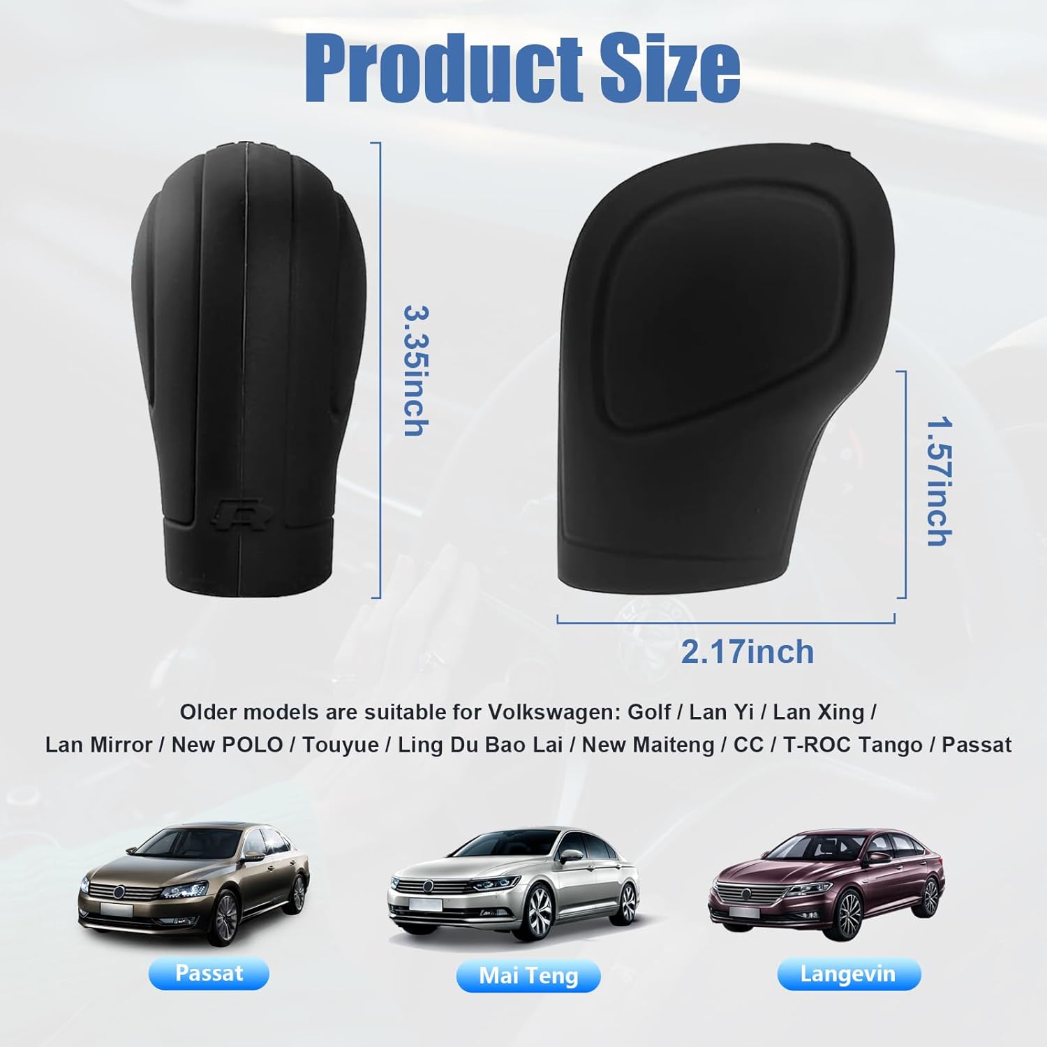 2 fundas para pomos de palanca de cambios de automóvil, accesorios de silicona elástica para proteger el cambio automático, protector antideslizante