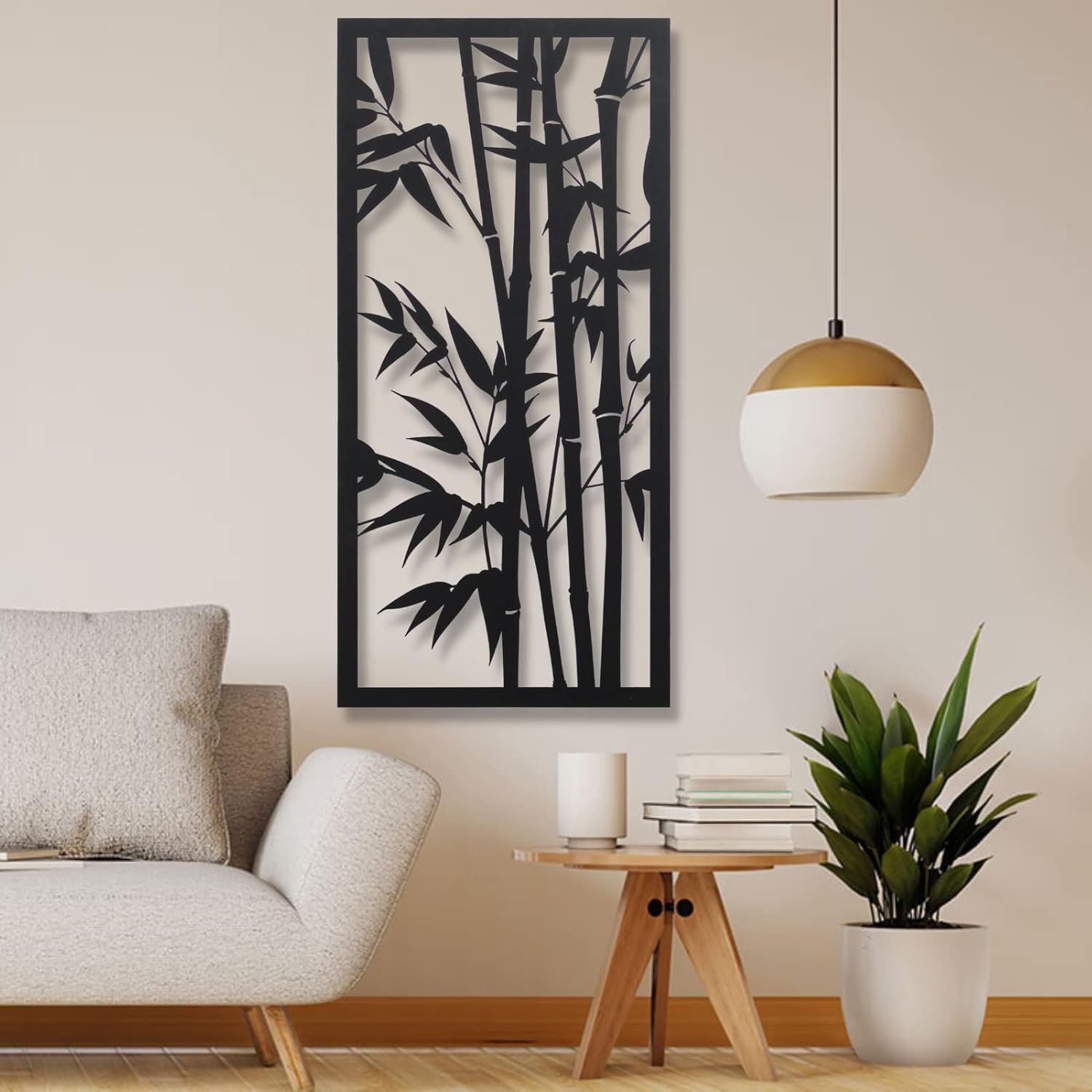 Arte de pared de metal, decoración de pared de metal con árboles de bambú, bosque de bambú, decoración moderna única para el hogar, decoración de