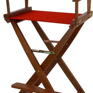 American Trails Mission – Silla de directores con marco de roble, lona roja, 30 pulgadas de alto, altura de barra American Trails Mission – Silla de directores con marco de roble, lona roja, 30 pulgadas de alto, altura de barra