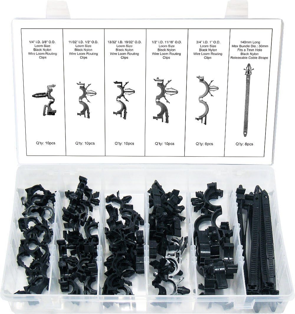 Swordfish Surtido de clips de enrutamiento de arnés de cables 60650-54pc
