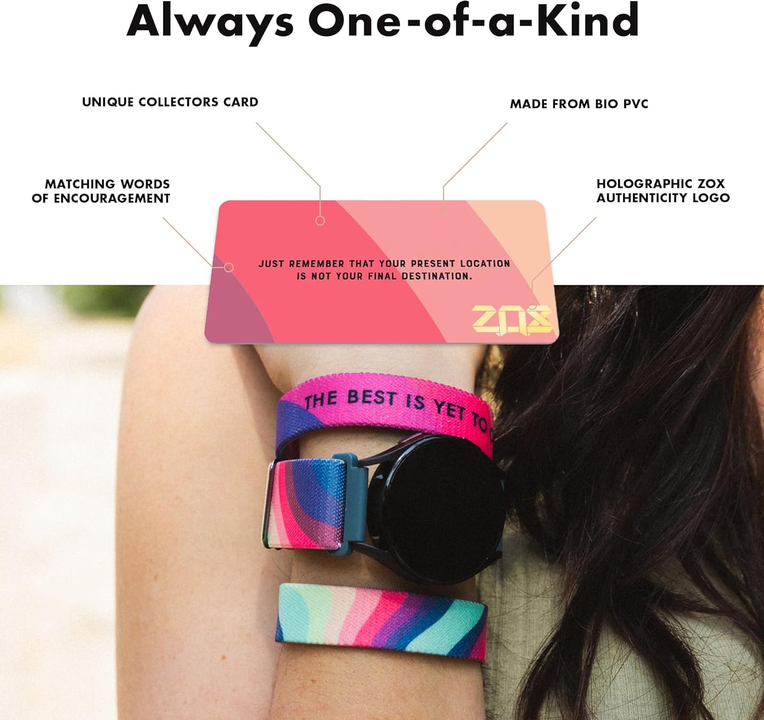 ZOX Correa para reloj inteligente Android  Banda elástica con afirmaciones motivacionales y hermosas obras de arte  Regalos para hombres, mujeres y