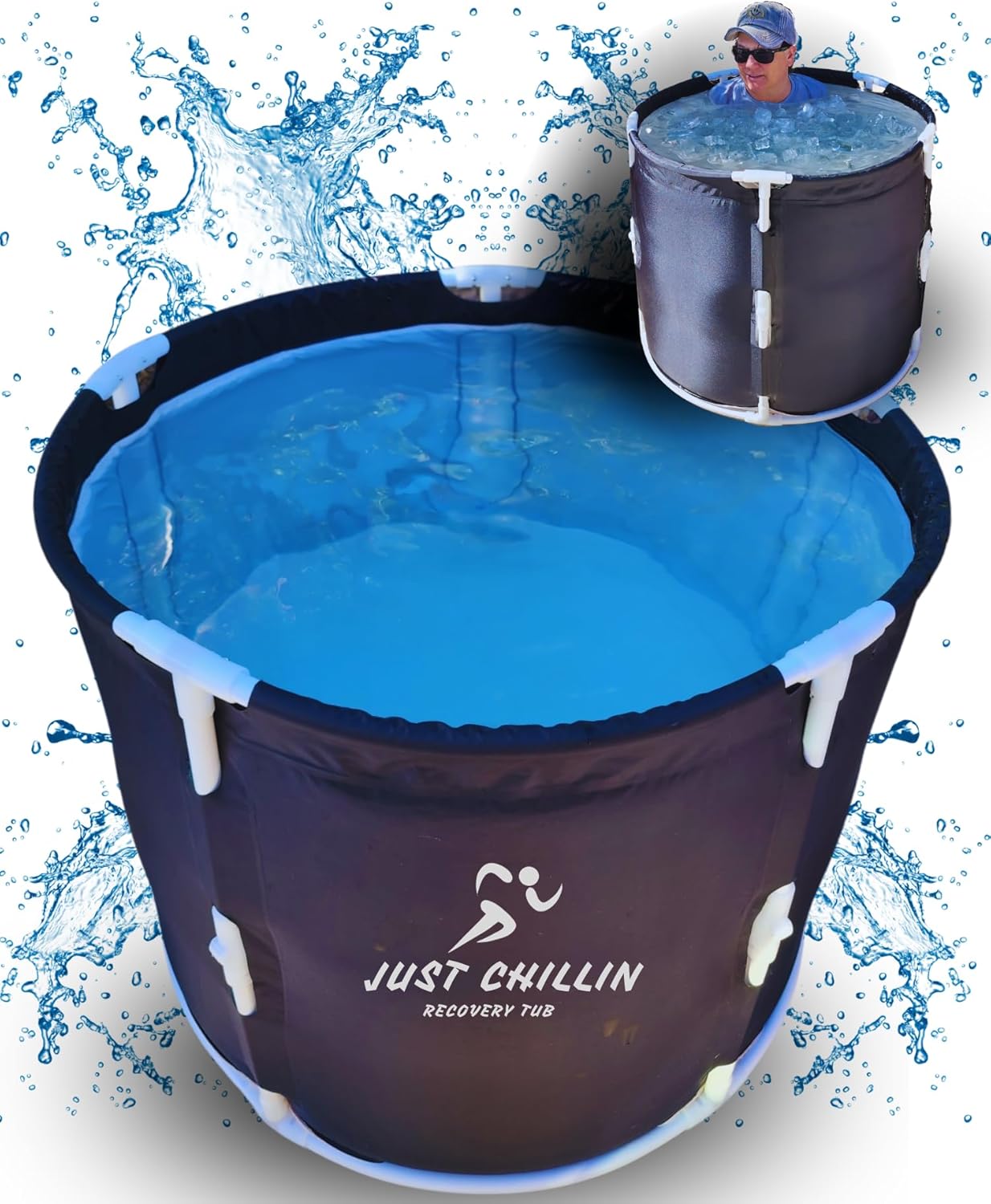 Baños de hielo en casa – Bañera fría, bañera de hielo XL, bañera portátil, bañera de hidromasaje portátil, cápsula de hielo, bañera plegable, bañera