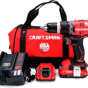 CRAFTSMAN V20 Kit de taladro de martillo, inalámbrico, 12 pulgada, 2 baterías y cargador incluidos (CMCD721D2) CRAFTSMAN V20 Kit de taladro de martillo, inalámbrico, 12 pulgada, 2 baterías y cargador incluidos (CMCD721D2)