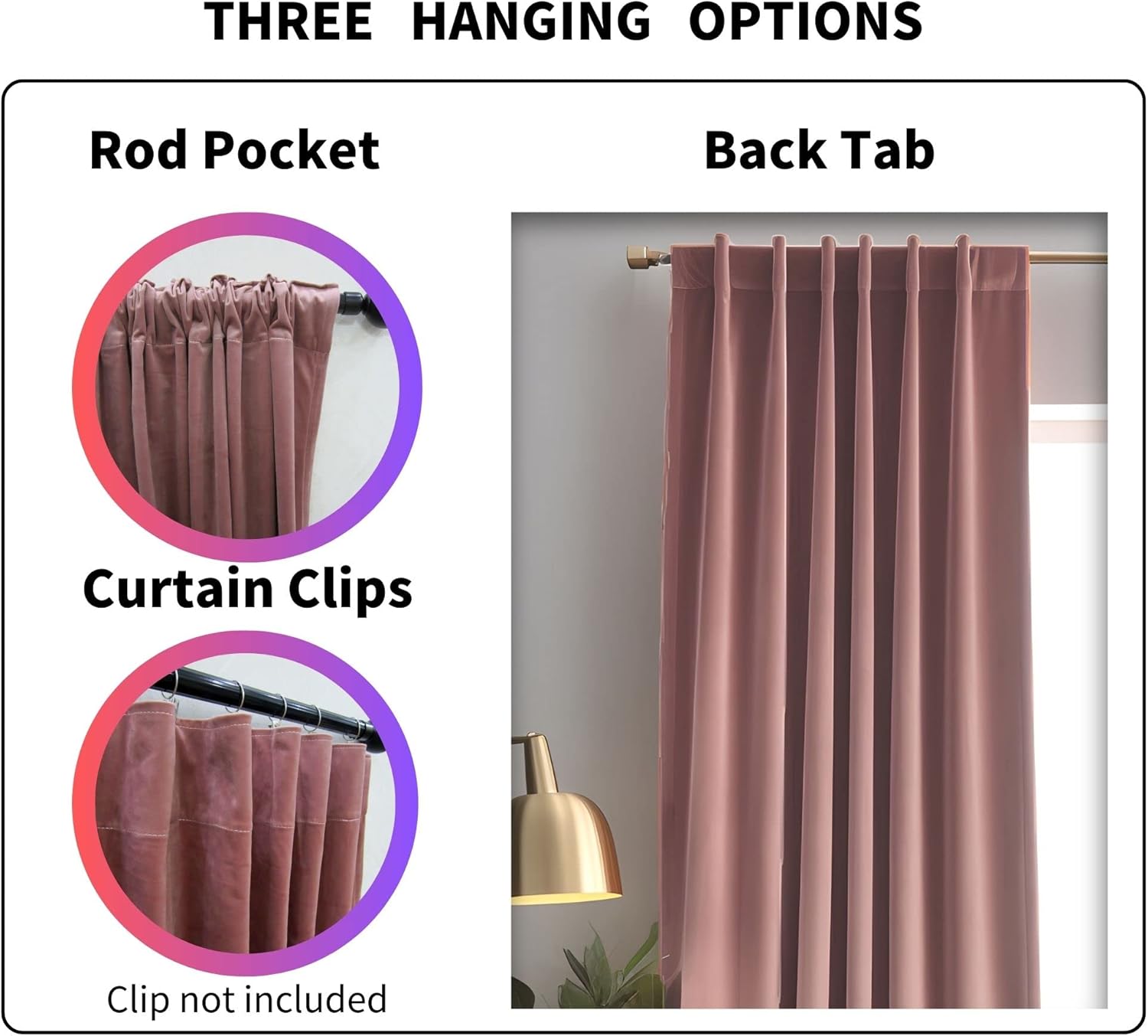 Cortinas de terciopelo rosa salvaje de 84 pulgadas de largo, 75% de lujo, cortinas opacas para dormitorio, sala de estar, cortinas de ventana