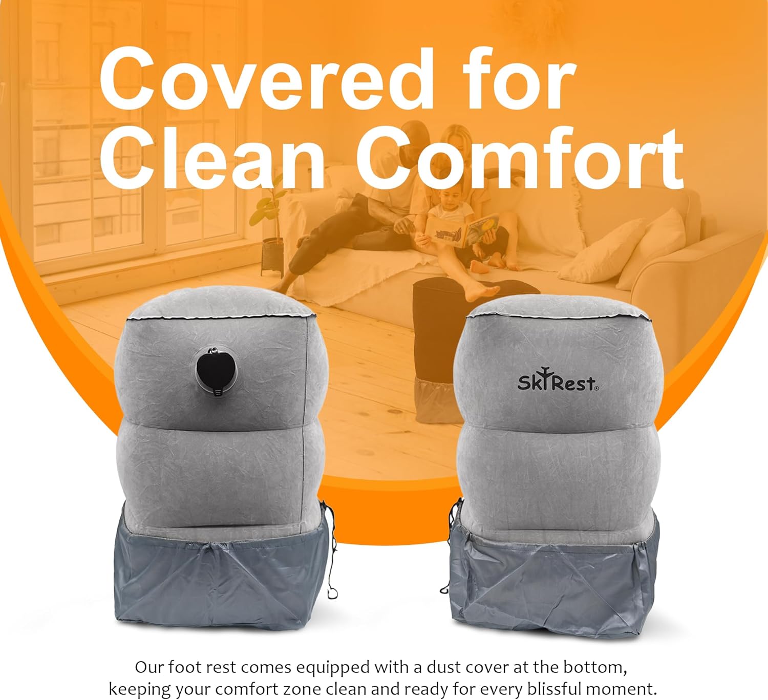 Skyrest Almohada inflable para viajes, reposapiés estándar de avión para viajes en avión, automóvil, tren, hogar y oficina, cama de avión para niños