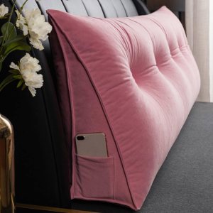 ZZYK Almohada triangular para cabecero, cojín triangular de color sólido, almohada de descanso en cama, almohada extraíble con soporte de cuña ZZYK Almohada triangular para cabecero, cojín triangular de color sólido, almohada de descanso en cama, almohada extraíble con soporte de cuña