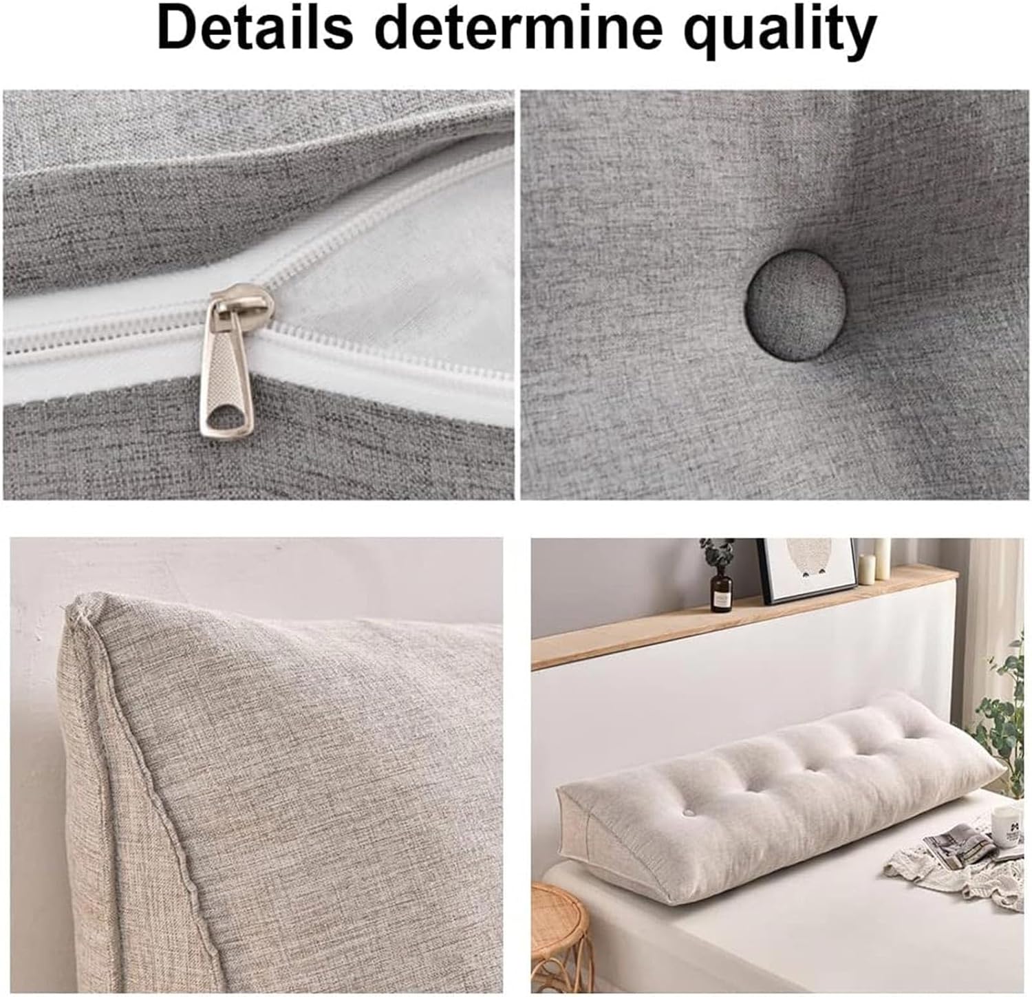 NOVENI Almohada triangular de lectura para cabecero, almohada de cuña con relleno completo para respaldo para sentarse en la cama, disfruta de la