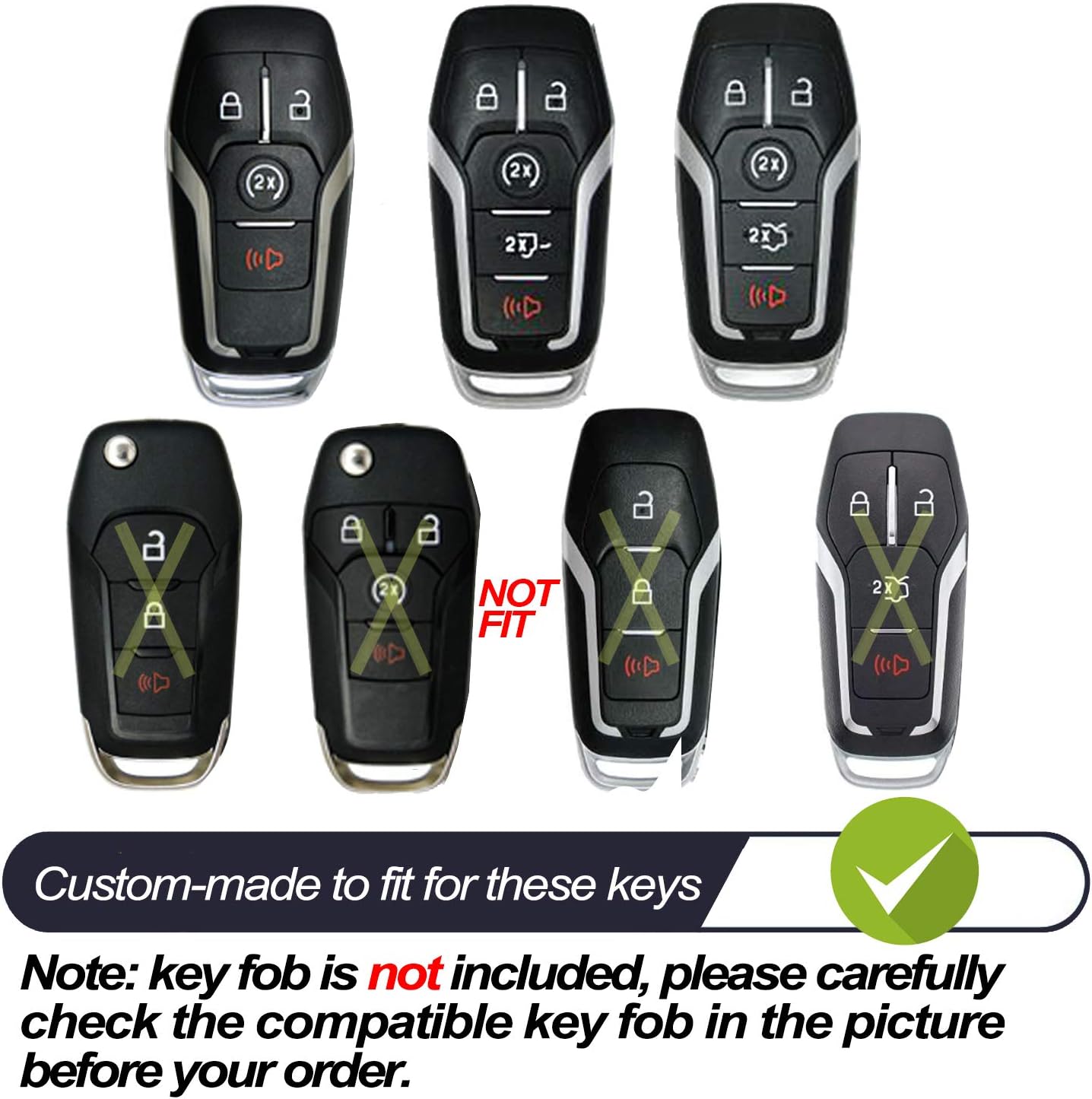 MECHCOS Compatible con Ford Edge Explorer Fusion Mustang Expedition F-150 F-250 F-350 F-450 Super Duty Transit-150 250 350 HD Lincoln MKC MKX MKZ